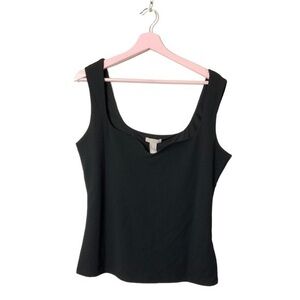 H&M black sweatheart neck tank XL‎ NWT